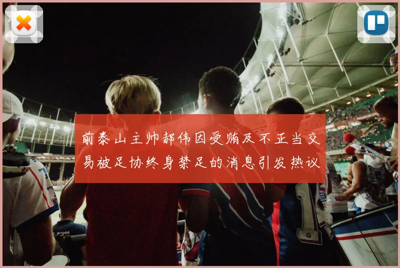 前泰山主帅郝伟因受贿及不正当交易被足协终身禁足的消息引发热议